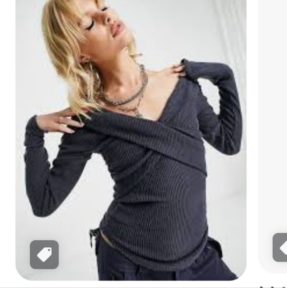 Free People Marley off shoulder cross front long sleeve top - Picture 2 of 12